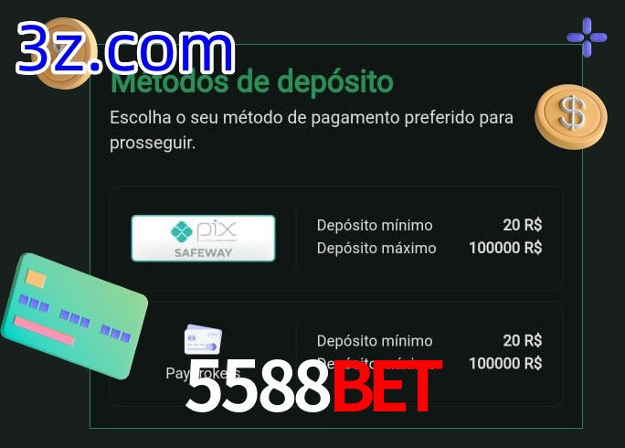 O cassino 5588Bet oferece uma grande variedade de métodos de pagamento